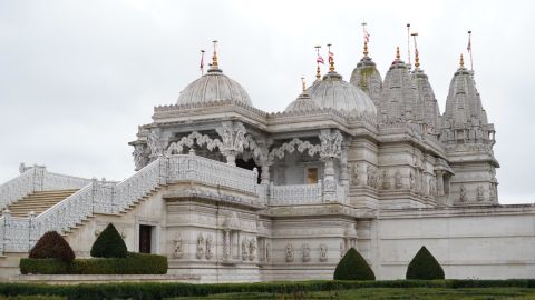 A vaccination clinic was set up inside a school on the grounds of London's Neasden Temple.