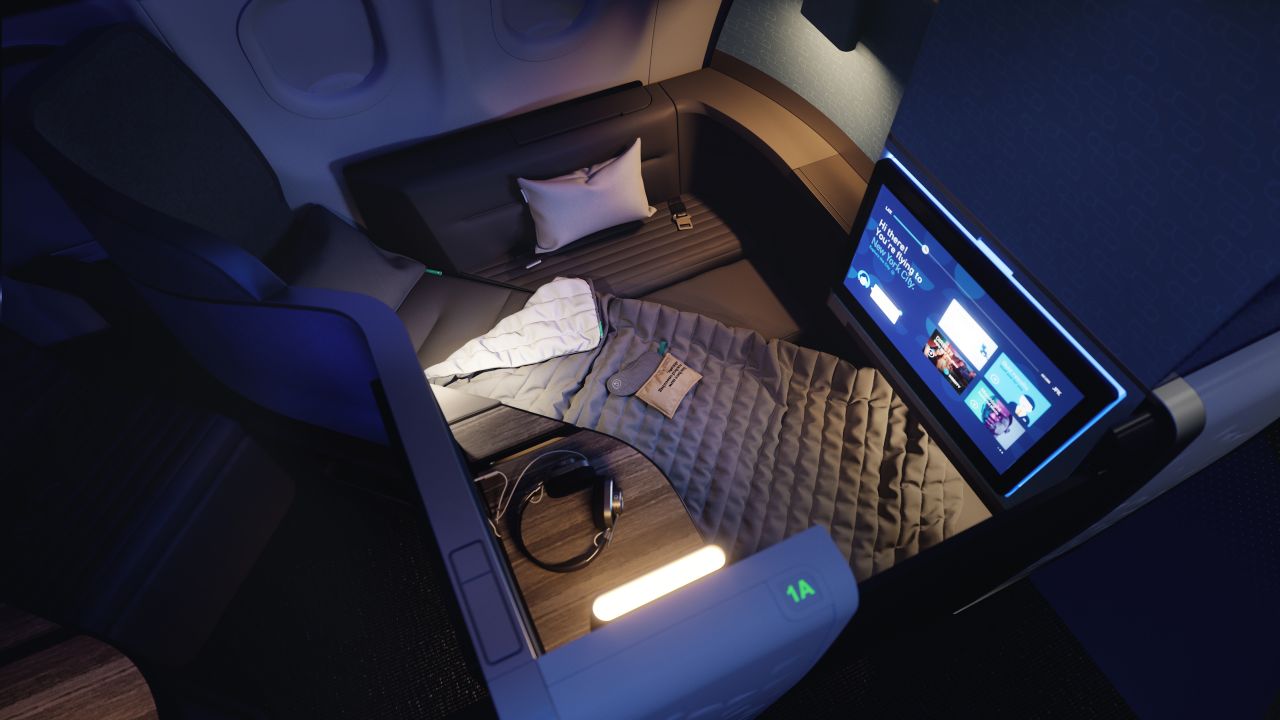 JetBlue's Mint Studio offering -- two mini rooms at the front of its A321neos -- features one of the largest beds in the sky.