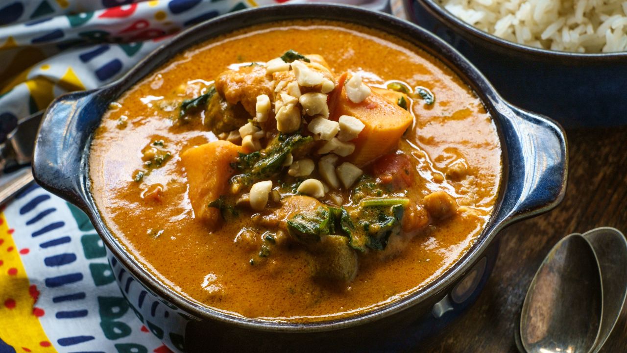 <strong>Groundnut soup | West Africa:</strong> Enjoy meat, fish or chicken simmered in a thick peanut soup that's pure comfort food in nations from The Gambia to Nigeria.