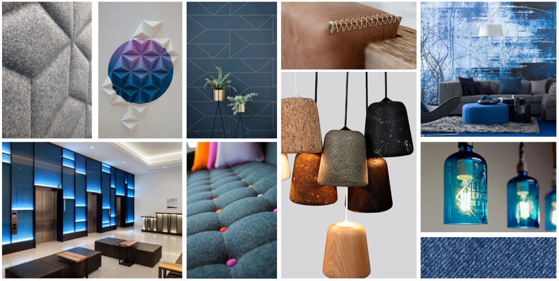 This mood board from Acumen Design Associates provided inspiration for JetBlue's Mint cabin.
