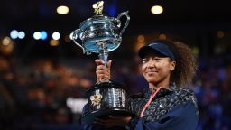 MELBOURNE, AUSTRALIA - FEBRUARY 20: Naomi Osaka of Japan poses with the Daphne Akhurst Memorial Cup after winning her Women's Singles Final match against Jennifer Brady of the United States during day 13 of the 2021 Australian Open at Melbourne Park on February 20, 2021 in Melbourne, Australia. (Photo by Quinn Rooney/Getty Images)
