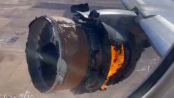 denver united airline plane engine fire
