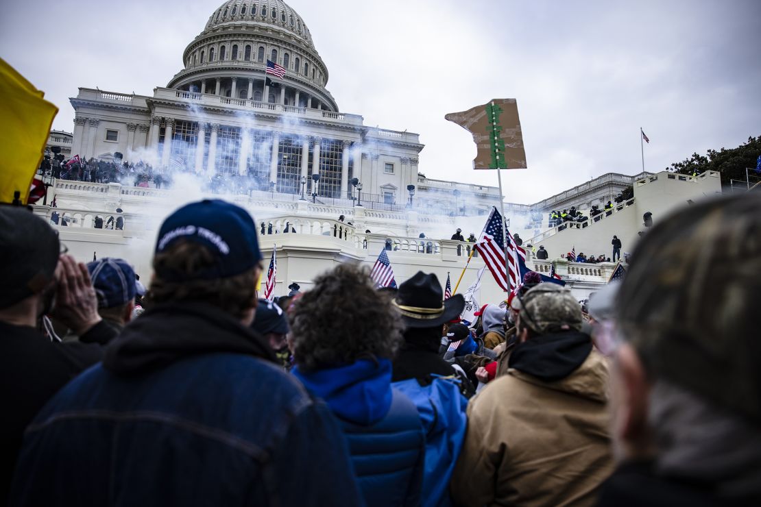 Pro-Trump supporters storm the US Capitol  on January 6, 2021 in Washington, DC.