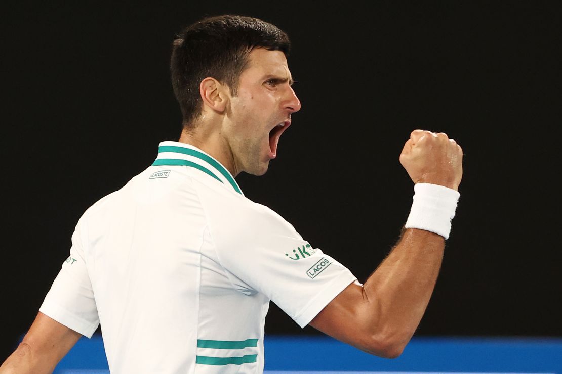 Djokovic is now just two grand slams behind the all-time record of 20 jointly held by Rafael Nadal and Roger Federer.