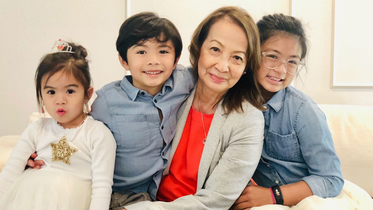 Loan Le and her grandchildren, Colette, Edison, and Olivia.
