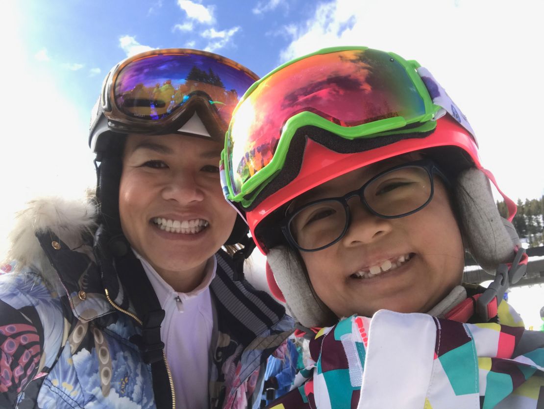 Olivia Nguyen (right), 11, loved skiing with her mom, Jackie Nguyen.