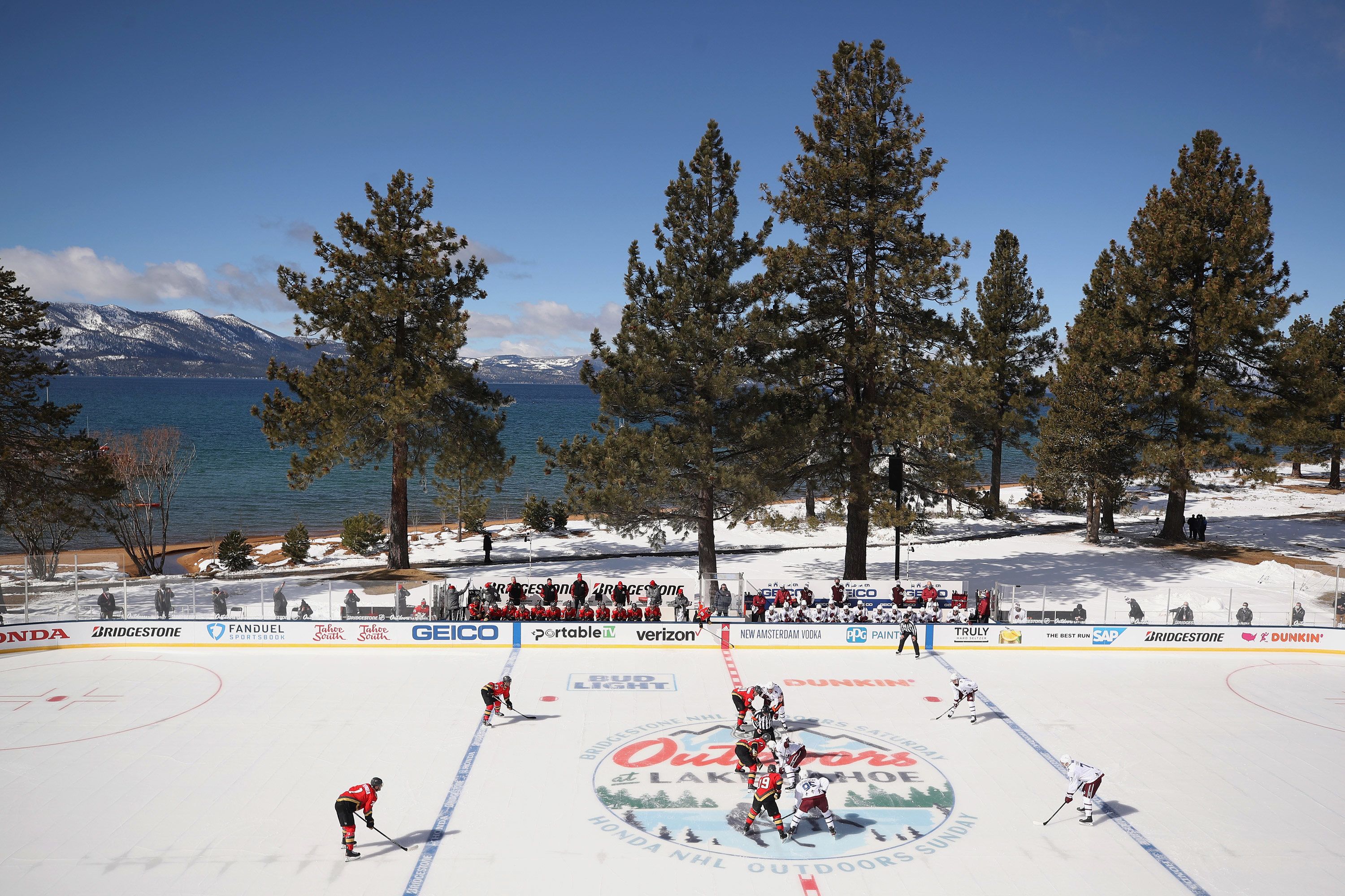 Picturesque golf course by lake stages Winter Classic