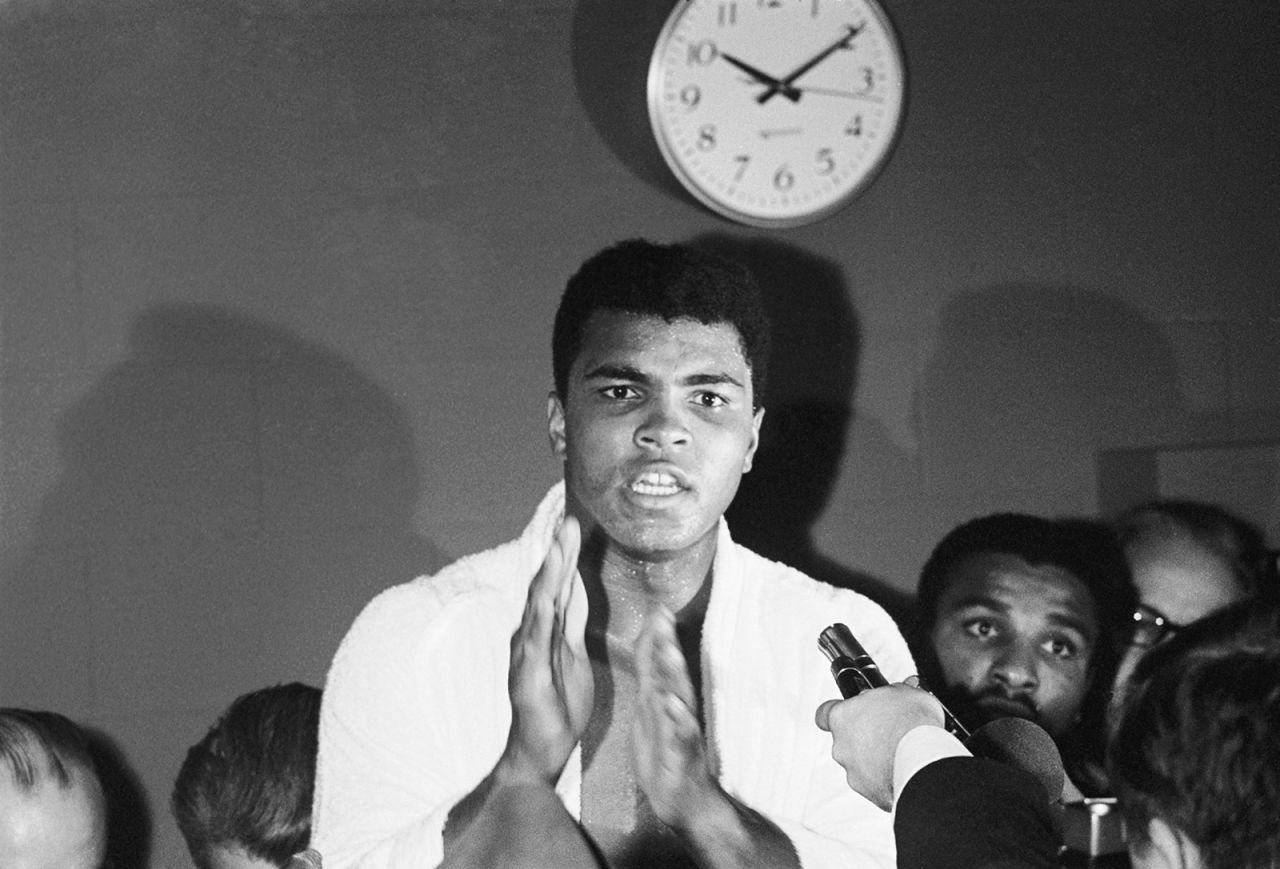 November 14, 1966 -- During a knockout win over Cleveland Williams, often regarded as his best performance, Ali reveals the "Ali shuffle" -- labeling it the best dance move since "The Twist."