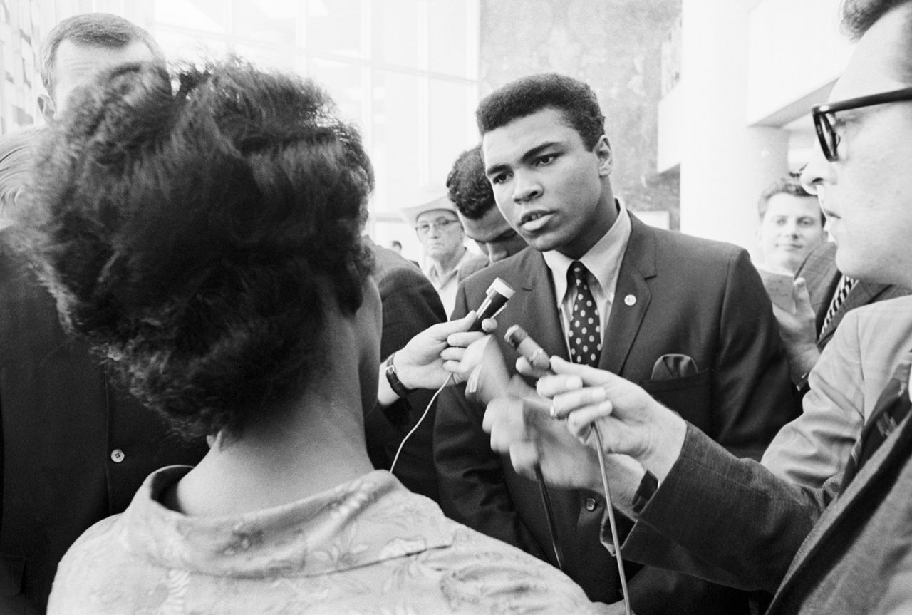 April 28, 1967 -- Following his refusal to accept induction into the U.S. Armed Forces in Houston, Ali was arrested, while later that day boxing commissions began to suspend his licenses, banning him from the sport.