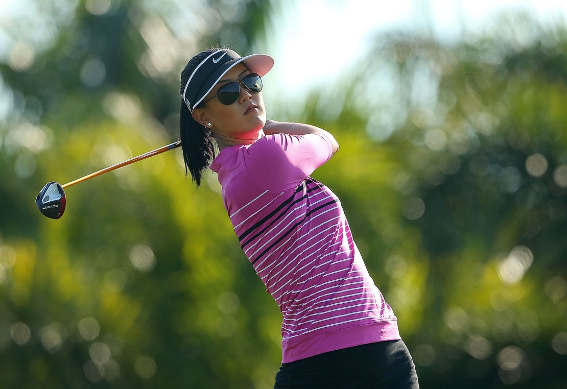 Michelle Wie plays during the Els for Autism Pro-am at The PGA National Golf Club on March 10, 2014 in Palm Beach, Florida. 