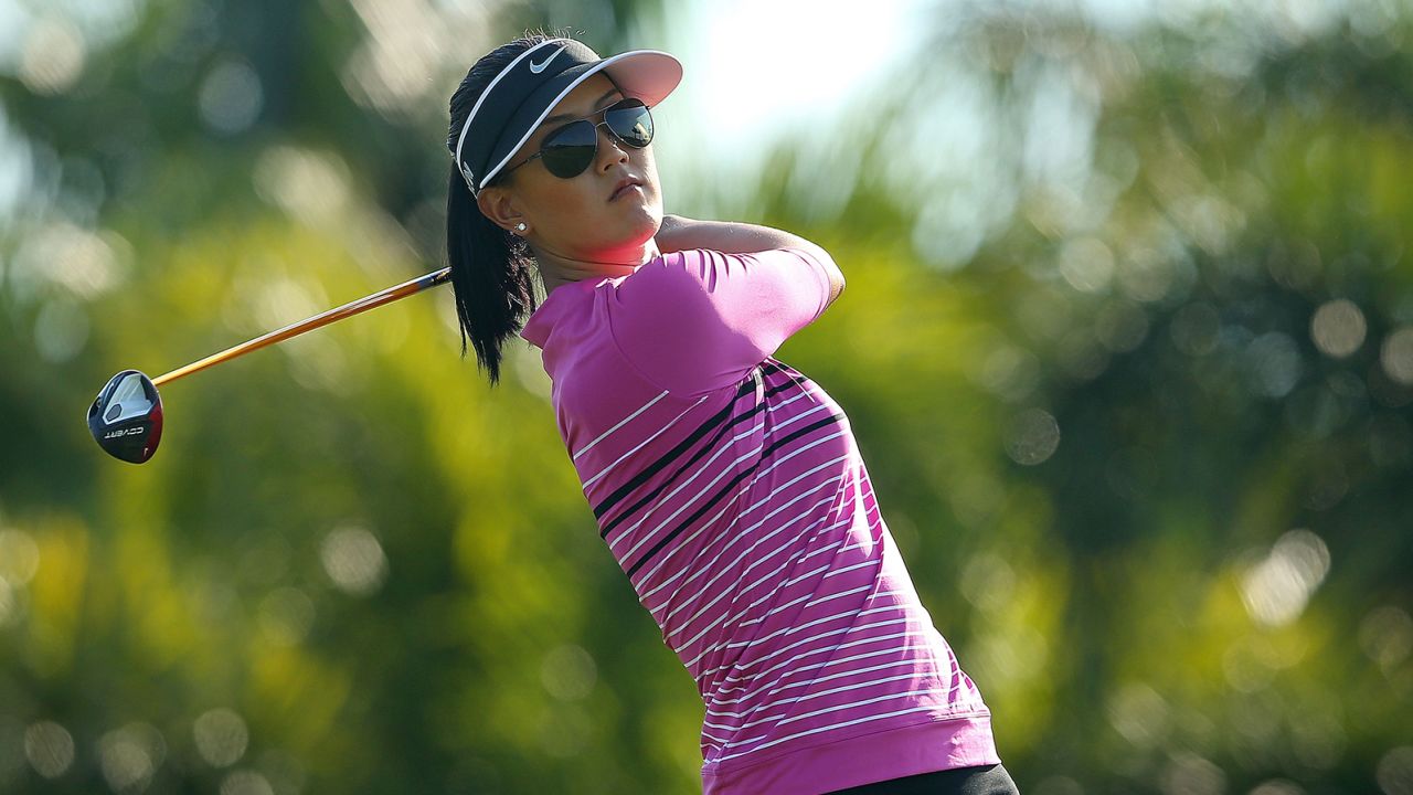 Michelle Wie plays during the Els for Autism Pro-am at The PGA National Golf Club on March 10, 2014 in Palm Beach, Florida.