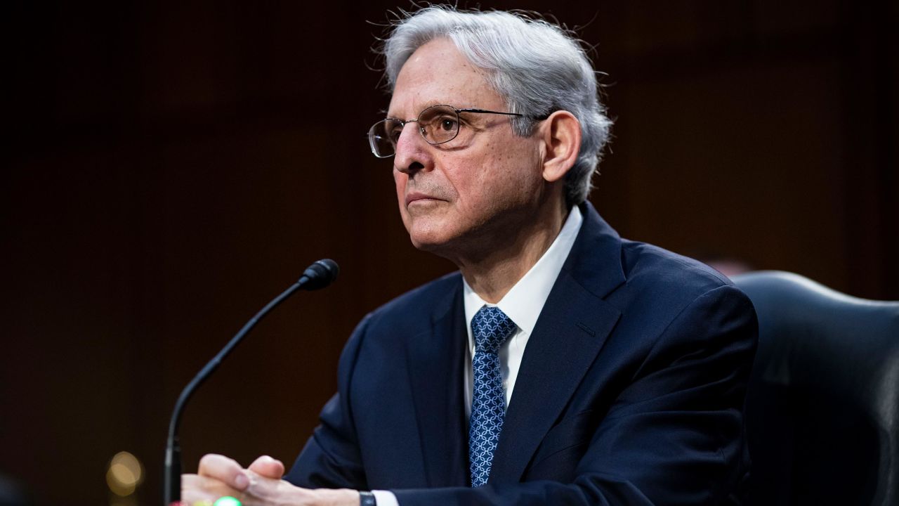 Merrick Garland testifies before a Senate Judiciary Committee hearing on his nomination to be attorney general on Capitol Hill in Washington, DC on February 22, 2021.