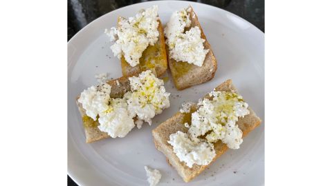 Brightland's olive oil over ricotta toast