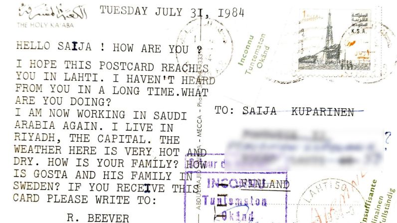 <strong>Postcards from the past: </strong>For a while, he lived and worked in Saudi Arabia. Here's one of his postcards from his time in Riyadh that got returned to sender.
