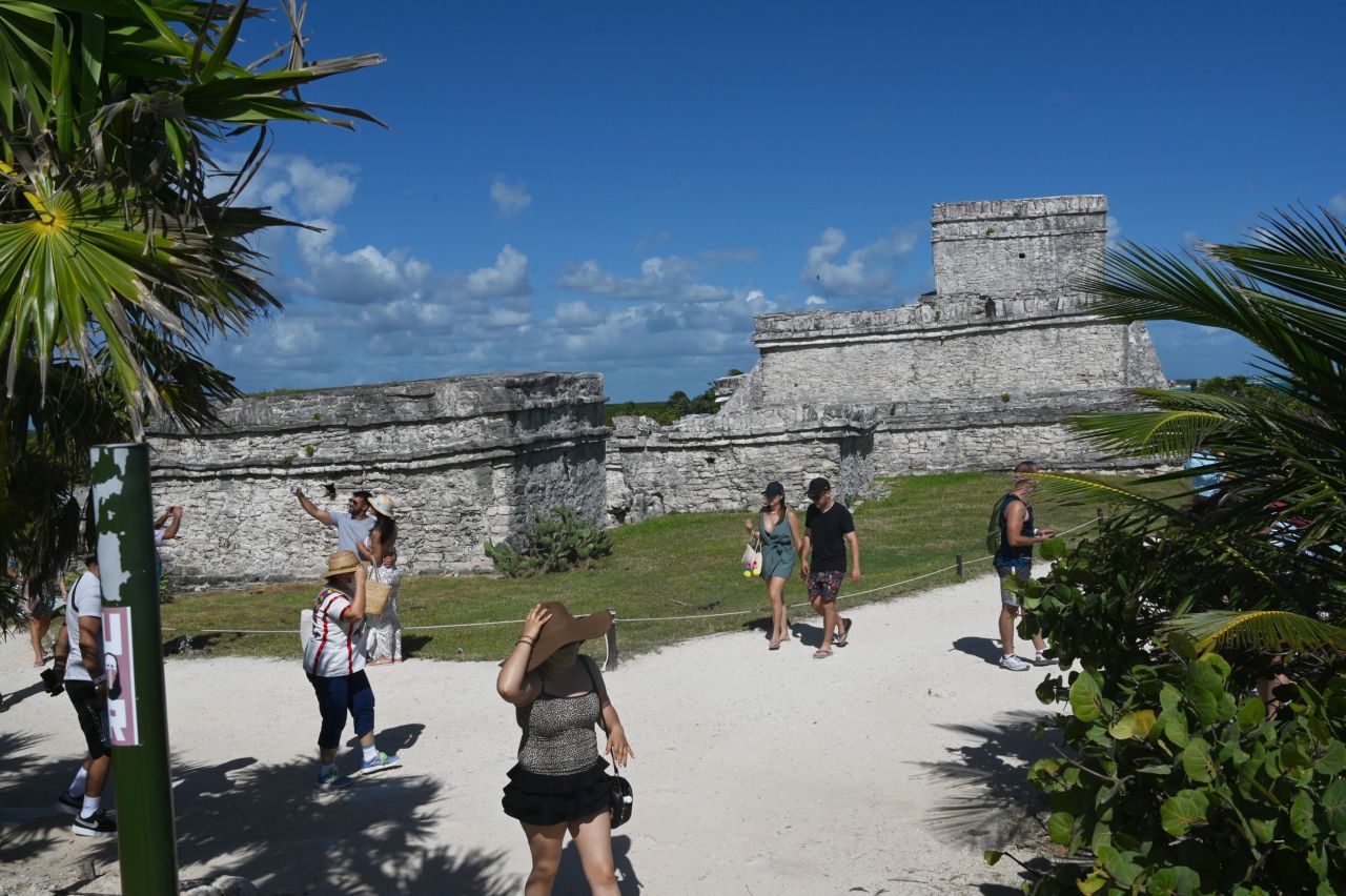 Tulum's archaeological ruins are a tourist draw on Mexico's Yucatan Peninsula. American and Canadian travel restrictions are eating into 2021's tourism high season.