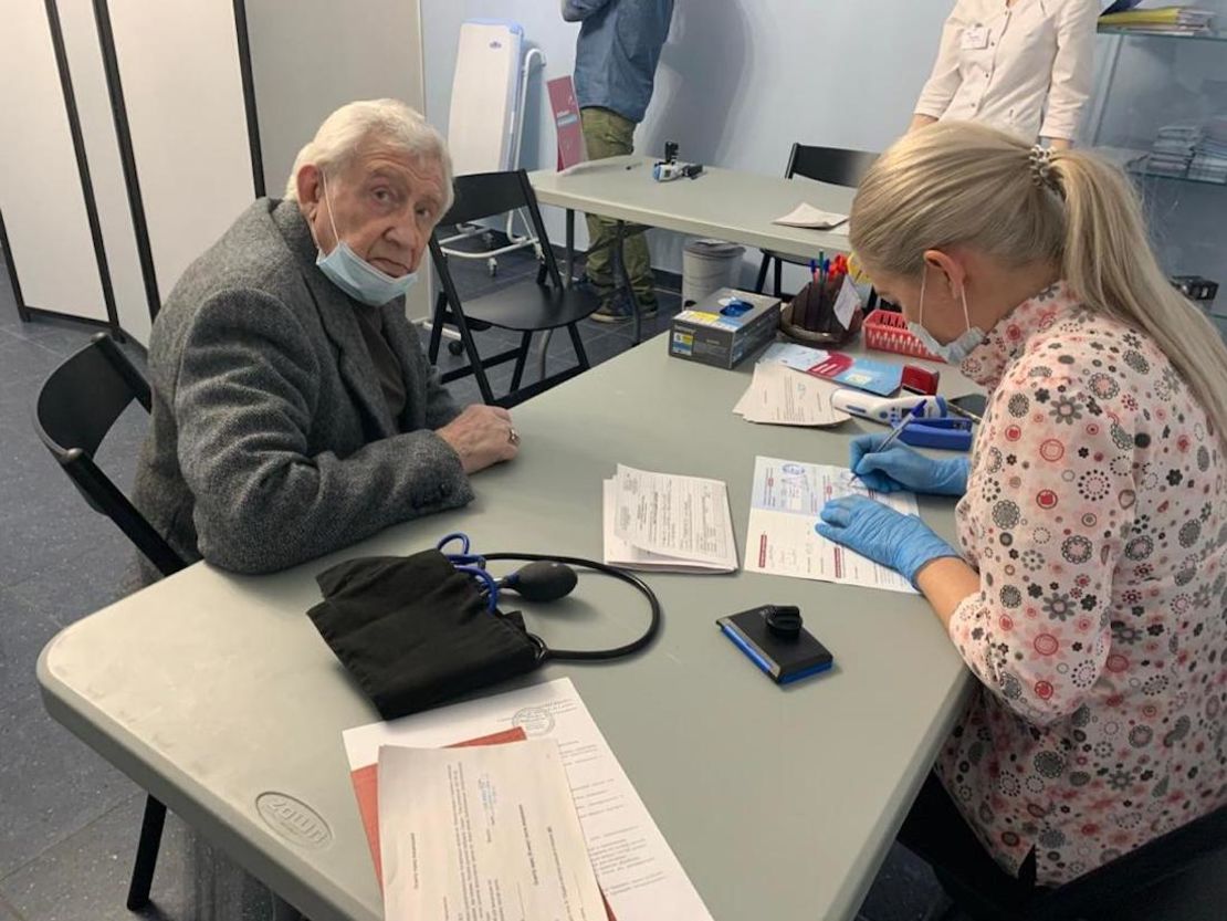 Vadim Svistunov, 84, got both his initial vaccine shot and the booster at an opera house.