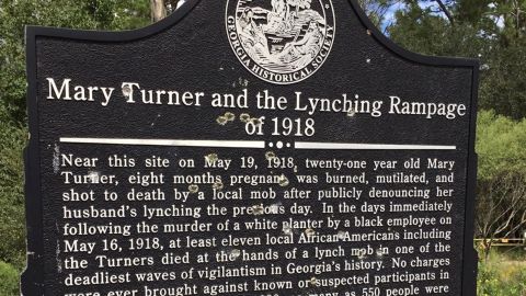 The marker that memorialized Mary Turner, a pregnant Black woman who was lynched along with 10 other Black residents of their Georgia town, was shot so many times it had to be replaced. 
