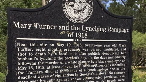 The marker that memorialized Mary Turner, a pregnant Black woman who was lynched along with 10 other Black residents of their Georgia town, was shot so many times it had to be replaced.