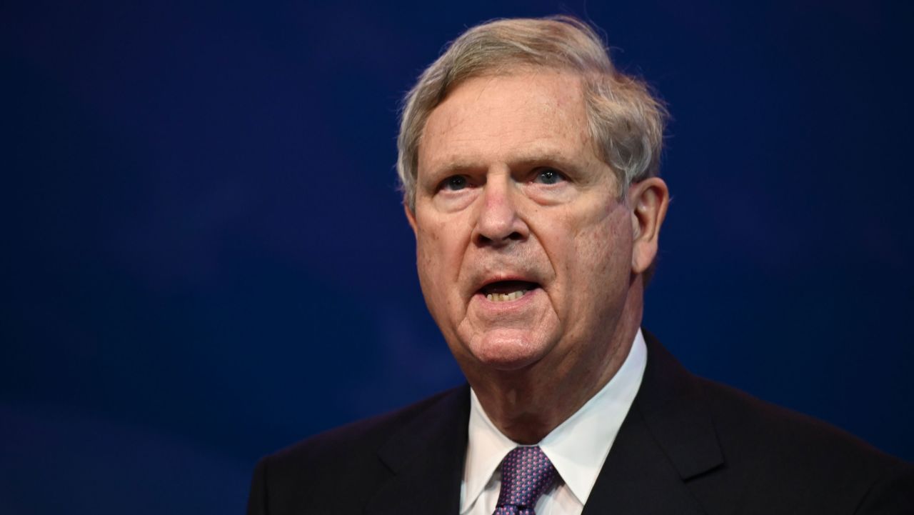 Tom Vilsack speaks on December 11, 2020, after being nominated to be Agriculture Secretary by US President-elect Joe Biden, in Wilmington, Delaware. (Photo by JIM WATSON / AFP) (Photo by JIM WATSON/AFP via Getty Images)