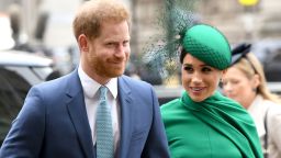 Prince Harry and Meghan attend the Commonwealth Day Service at Westminster Abbey on March 9, 2020, in London.