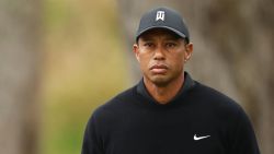 SAN FRANCISCO, CALIFORNIA - AUGUST 05: Tiger Woods of the United States looks on during a practice round prior to the 2020 PGA Championship at TPC Harding Park on August 05, 2020 in San Francisco, California. (Photo by Ezra Shaw/Getty Images)