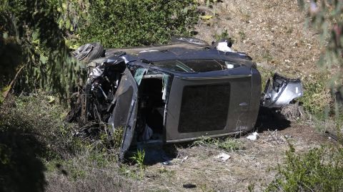 The SUV Tiger Woods was driving rolled over multiple times.