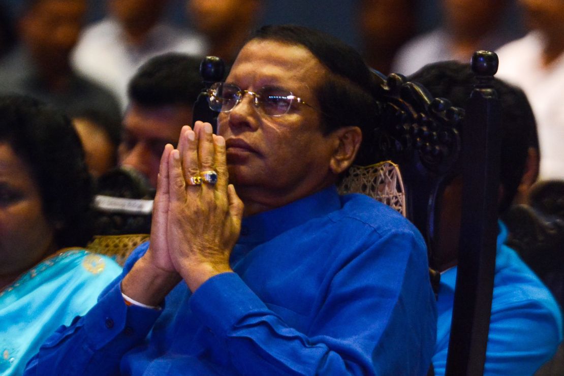 Sri Lanka's former President Maithripala Sirisena in Colombo, Sri Lanka, on September 3, 2019. 