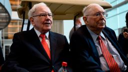 Warren Buffett (L), CEO of Berkshire Hathaway, and Vice Chairman Charlie Munger attend the 2019 annual shareholders meeting in Omaha, Nebraska, May 3, 2019. (Photo by Johannes Eisele/AFP/Getty Images)