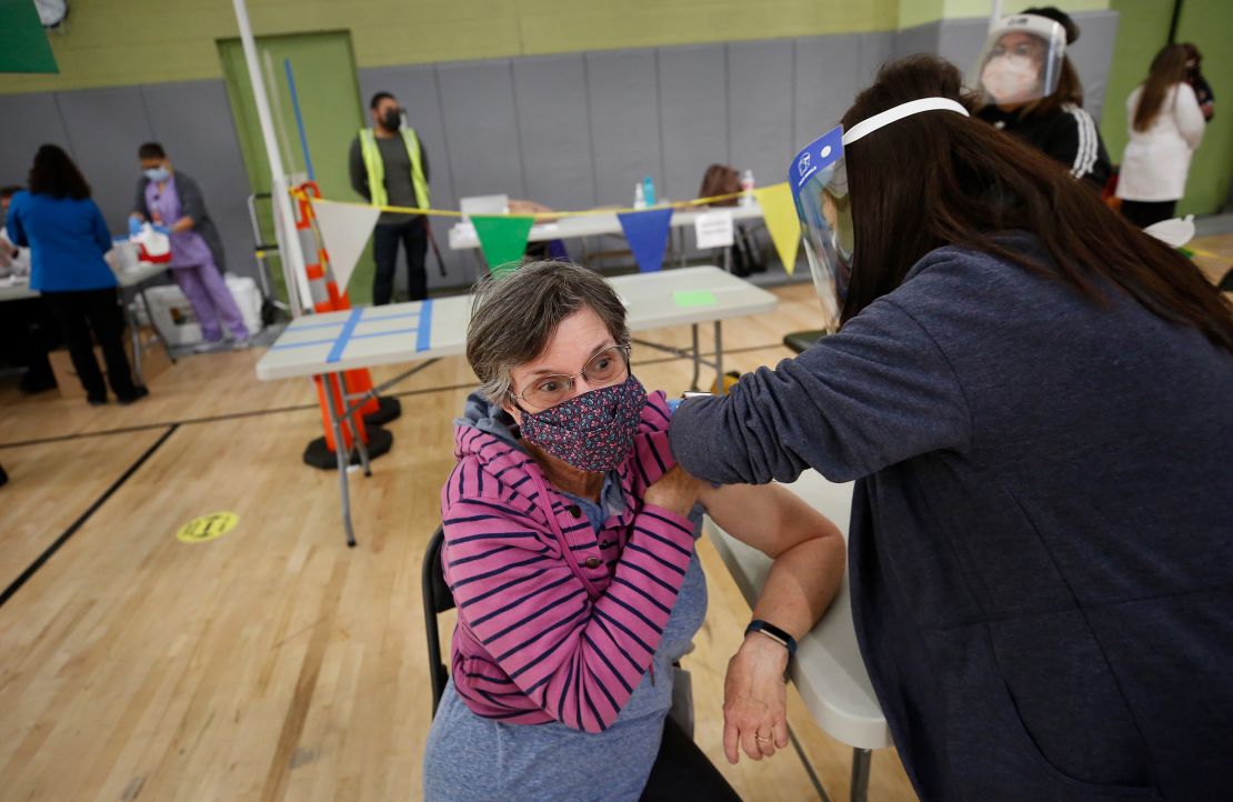 Substitute teacher Jane Golliver, 67, and other Los Angeles Unified School District employees received their first dose of the vaccine last week. 