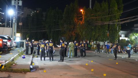 The shootout took place in a parking lot outside a mall in Quezon City in the Philippines.