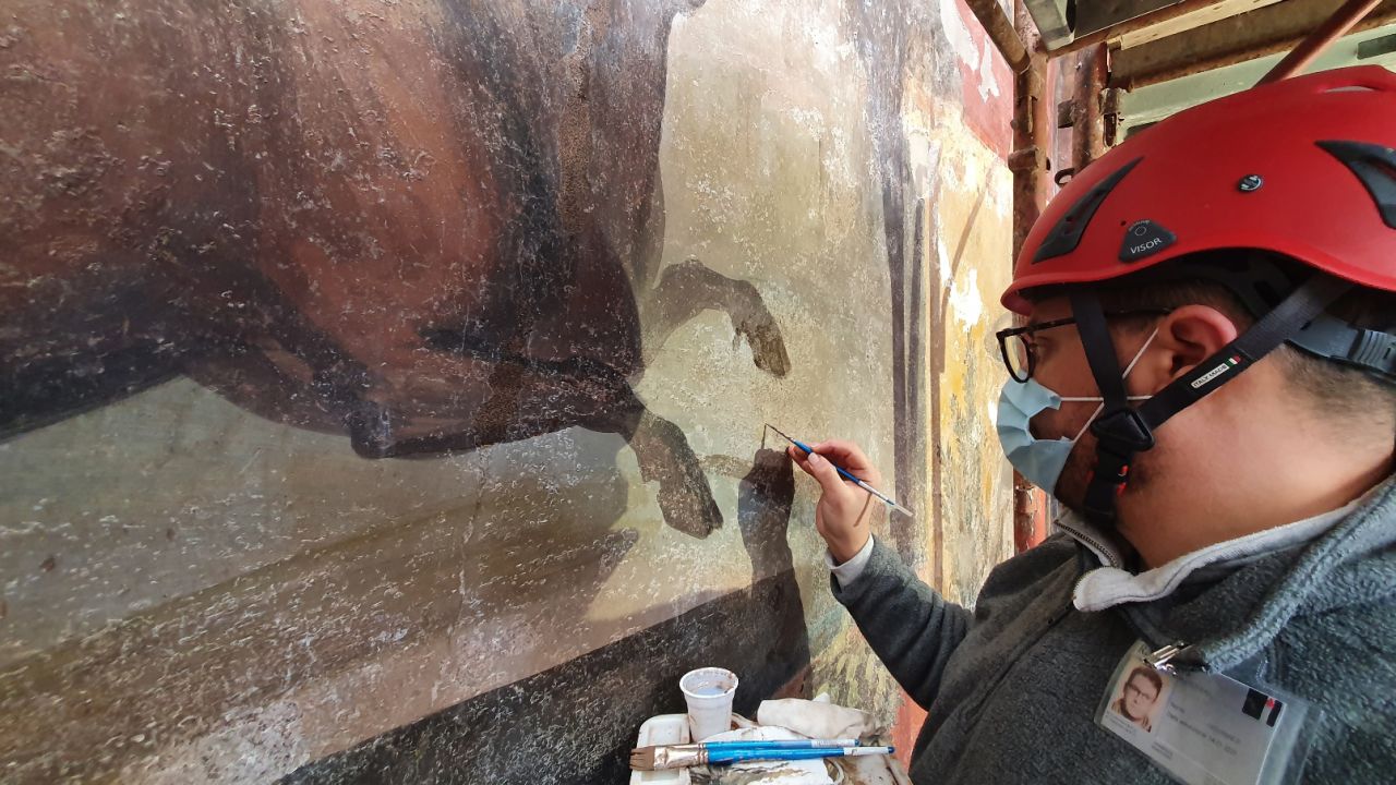 Experts worked to restore the artwork.