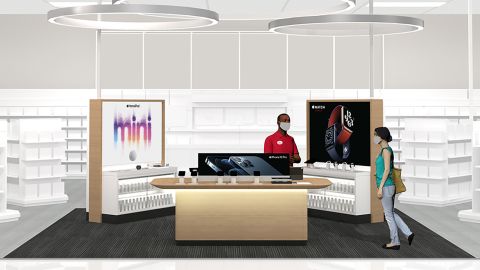 A concept rendering of the new Apple destination rolling out in select Target locations.