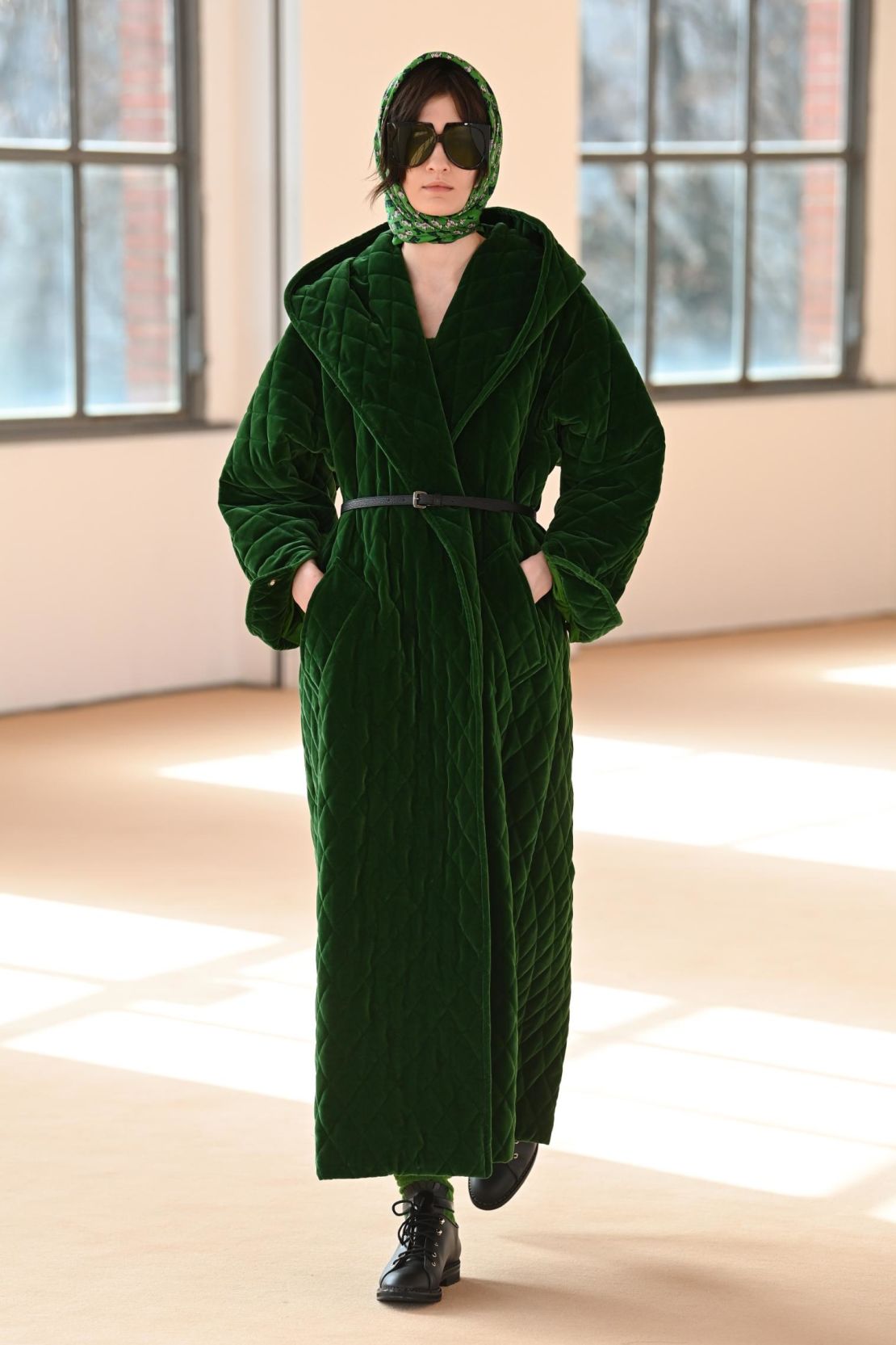 Britannic style with an Italian accent, Max Mara's AW21 collection is for the "self-made queens," writes the show notes.