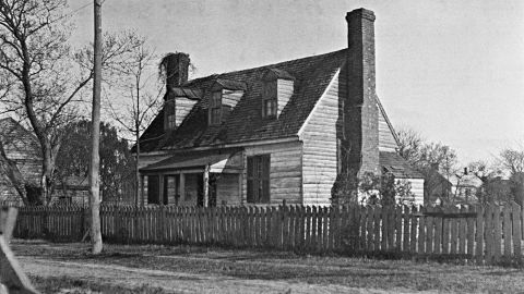 This image shows the former Bray School, now called the Bray-Digges House, in its original location. The timber used to build it was felled in 1759 or 1760, historians said.