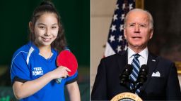 Anna Hursey and Joe Biden.