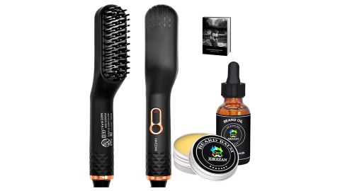 Xikezan Beard Straighteners with Beard Balm and Beard Growth Oil