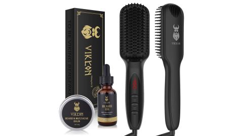 Vikcon Beard Straightener with Beard Oil and Beard Balm for Men