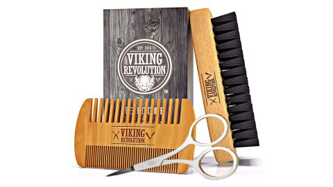 Viking Revolution Beard Comb and Beard Brush Set for Men