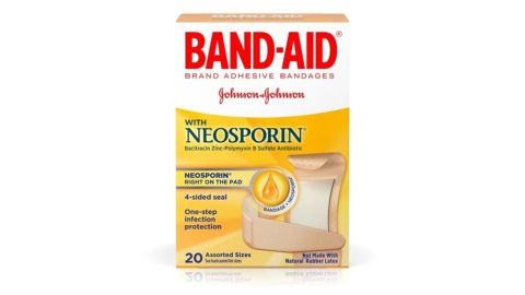 Band-Aid Bandages With Neosporin Antibiotic Ointment, Assorted Sizes, 20-Count