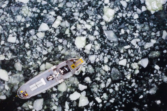 A boat travels the icy waters of Lidingö, Sweden, on Monday, February 22. <a href="http://www.cnn.com/2021/02/18/world/gallery/photos-this-week-february-11-february-18/index.html" target="_blank">See last week in 41 photos</a>