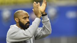 MONTREAL, QC - FEBRUARY 29:  Montreal Impact head coach, Thierry Henry, reacts after a victory against New England Revolution during the MLS game at Olympic Stadium on February 29, 2020 in Montreal, Quebec, Canada. The Montreal Impact defeated New England Revolution 2-1.  (Photo by Minas Panagiotakis/Getty Images)