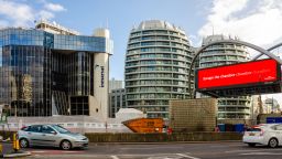 London, UK - February 1 2020: Modern office buildings on The Silicon Roundabout in London.
