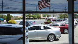 Vehicles are displayed for sale at a Ford Motor Co. car dealership in North Brunswick, New Jersey, U.S, on Wednesday, May 20, 2020. Governor Phil Murphy has lifted restrictions on in-person auto sales, provided the businesses follow social distancing guidelines, NBC reported. Photographer: Angus Mordant/Bloomberg via Getty Images