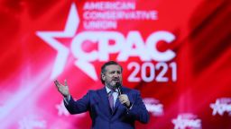 Sen. Ted Cruz (R-TX) addresses the Conservative Political Action Conference held in the Hyatt Regency on February 26, 2021 in Orlando, Florida. 