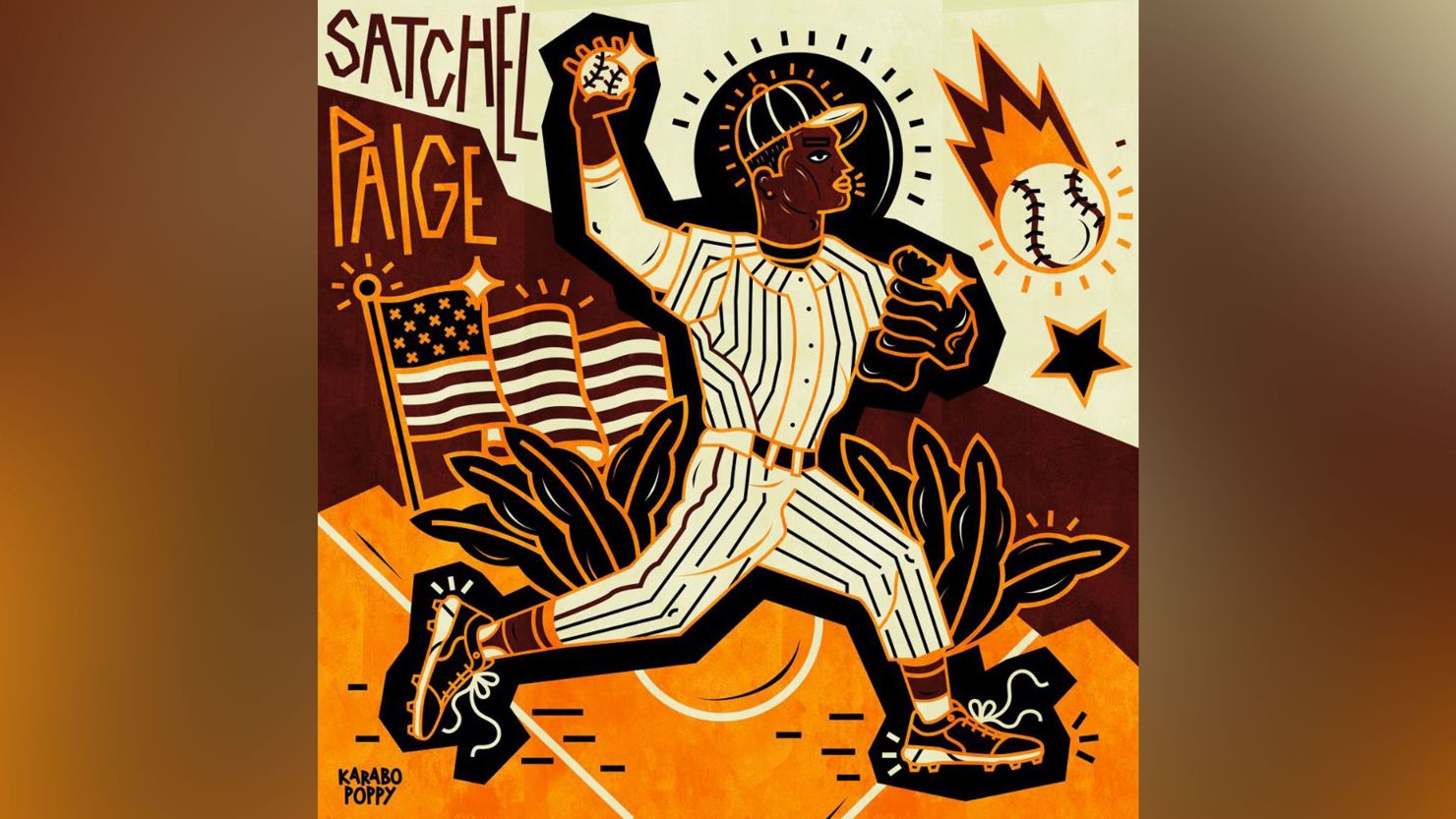 Karabo Poppy Moletsane worked on this portrait of Satchel Paige for MLB's Black History Month art series.