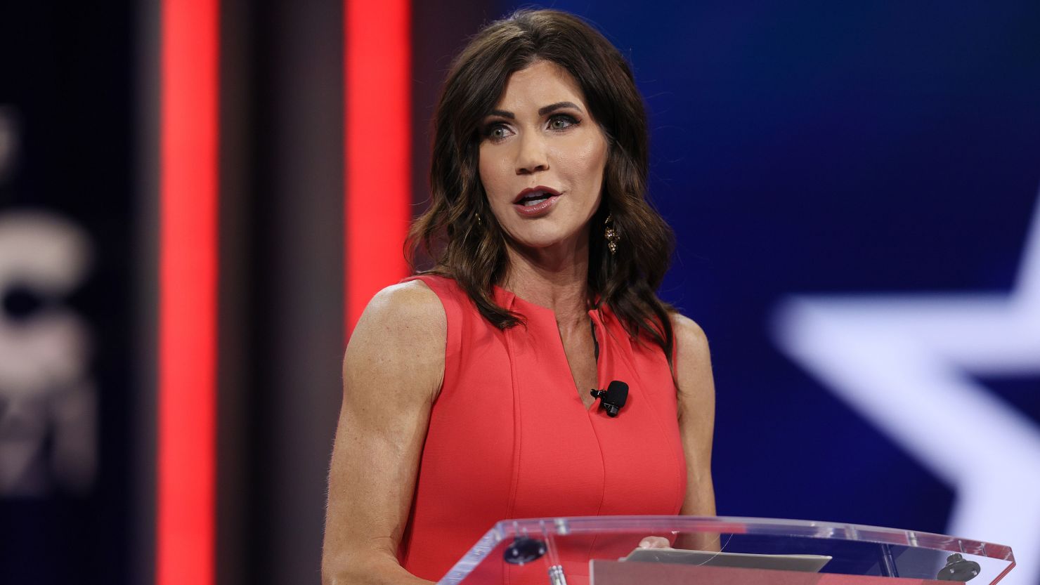 South Dakota Gov. Kristi Noem addresses the Conservative Political Action Conference held at the Hyatt Regency on February 27, 2021 in Orlando, Florida.