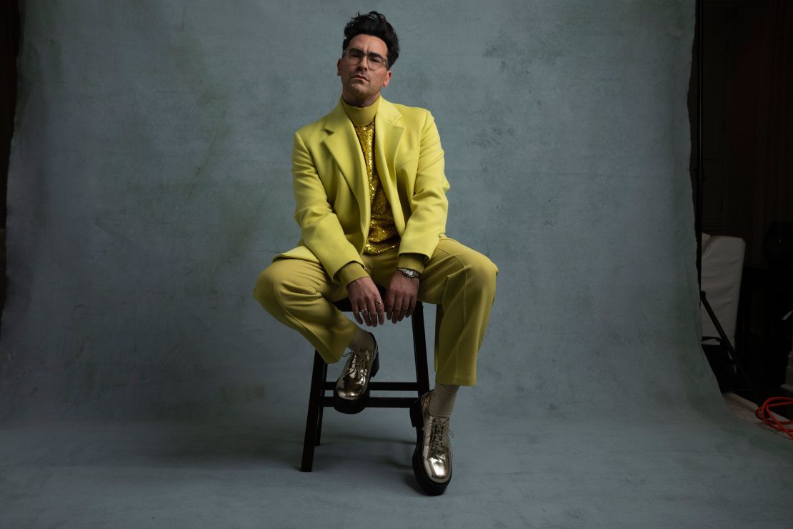 Dan Levy posted images of his outfit to Instagram ahead of the ceremony, where his show "Schitt's Creek" was named best TV series (musical or comedy).