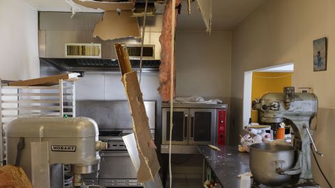 Water damage from burst pipes at a local bakery in Baytown, Texas, U.S., on Saturday, Feb. 20, 2021.