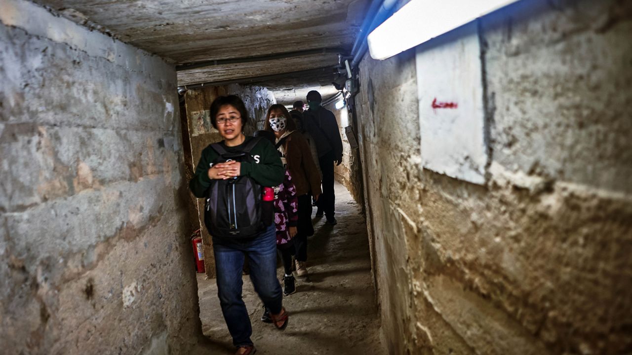 <strong>Shaxi Fort: </strong>Tourists visit the tunnels beneath the Shaxi Fort in Lieyu, an outlying island of Kinmen County. 