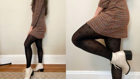 Wearing Sheertex's Cross My Heart Sheer Tights